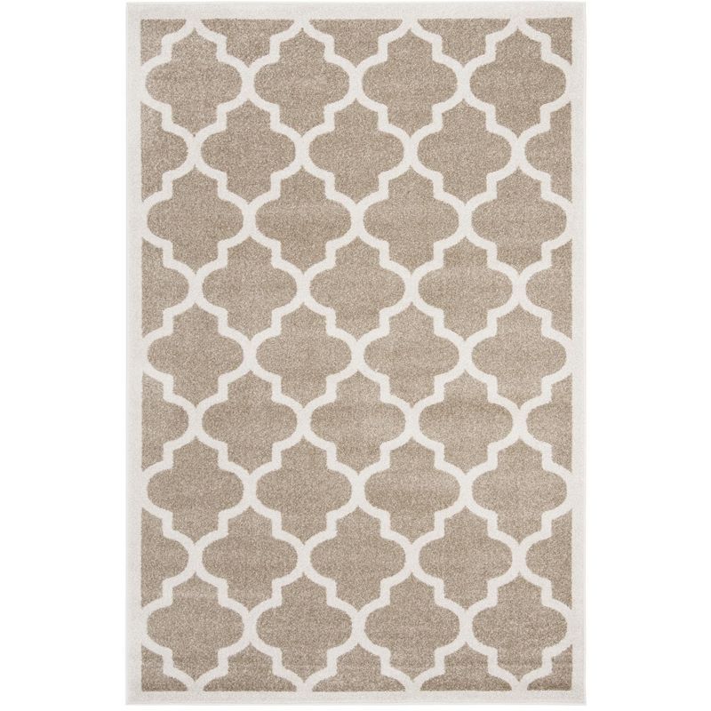 Wheat Beige 4' x 6' Hand-Knotted Reversible Synthetic Area Rug