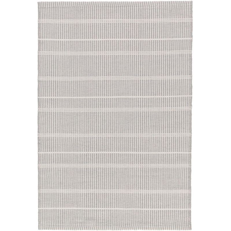Gray and Ivory Striped Flatwoven Indoor/Outdoor Rug