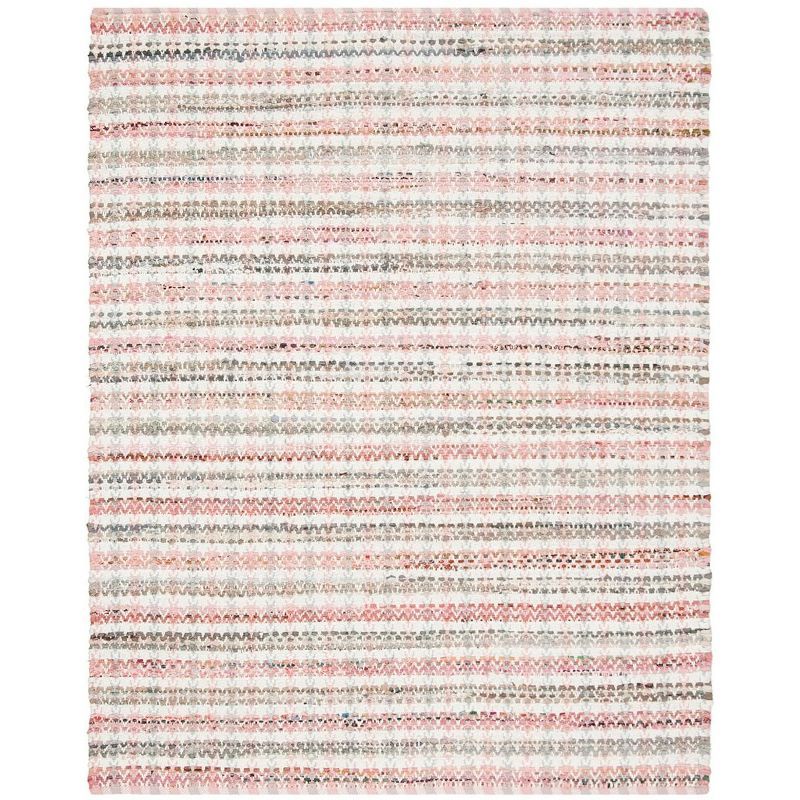 Handwoven Coastal Charm Pink Multi Wool-Cotton 8' x 10' Area Rug