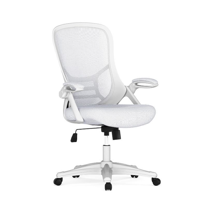 White High-Back Ergonomic Mesh Swivel Office Chair with Adjustable Arms