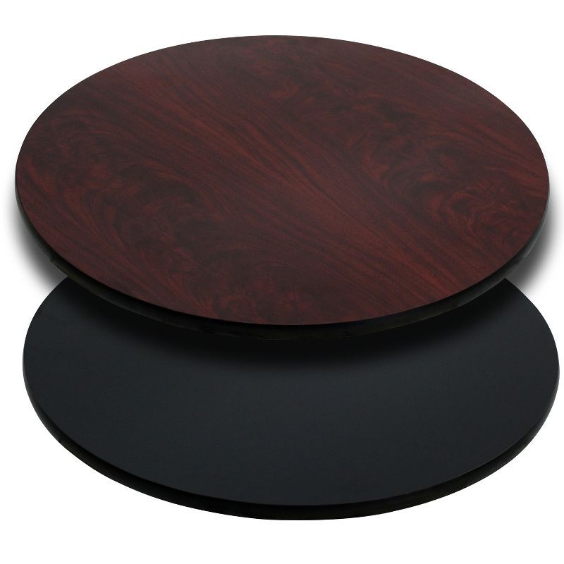 42" Round Mahogany & Black Reversible Laminate Table Top