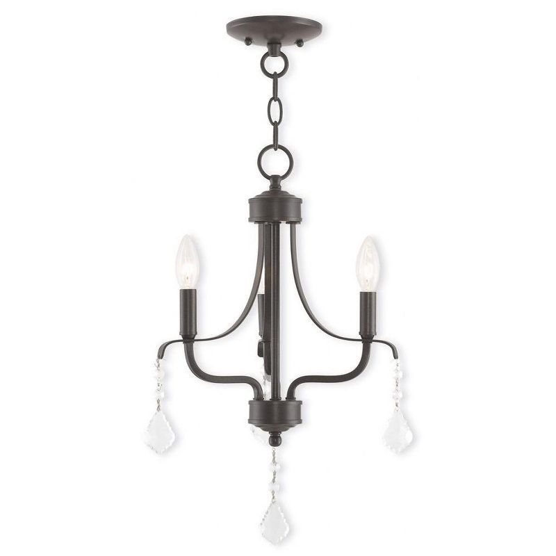 Elegant Brushed Nickel Mini Chandelier with Crystal Accents