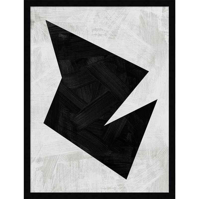 Abstract Black and Gray Geometric Framed Wall Art Print