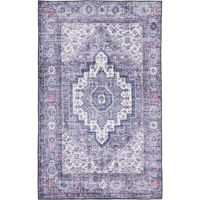 Beige/Grey Synthetic 8' x 10' Hand-Knotted Easy Care Area Rug