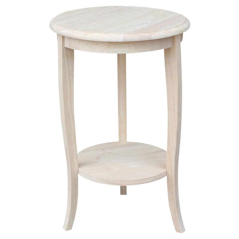 Cambria Round Light Brown Solid Wood End Table