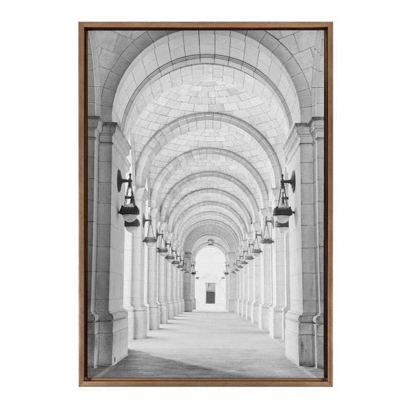 Union Station Black and White Framed Canvas Print, 23x33