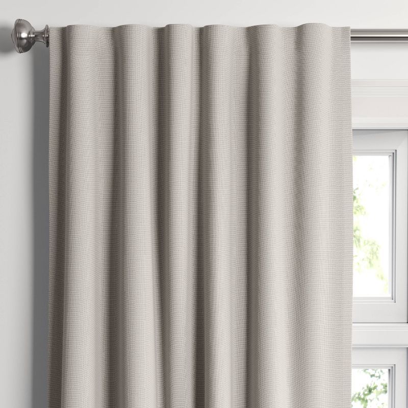 Aruba Gray Blackout Linen Blend Window Curtain Panel