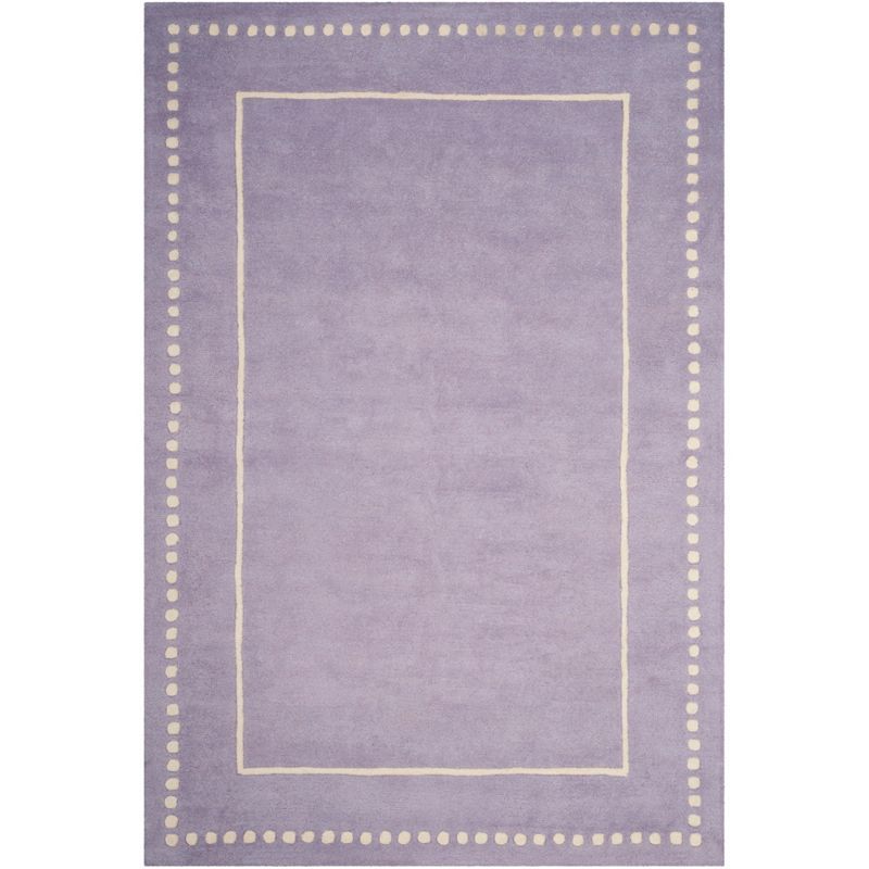 Lavender Ivory Elegance 5' x 8' Hand-Tufted Wool Area Rug