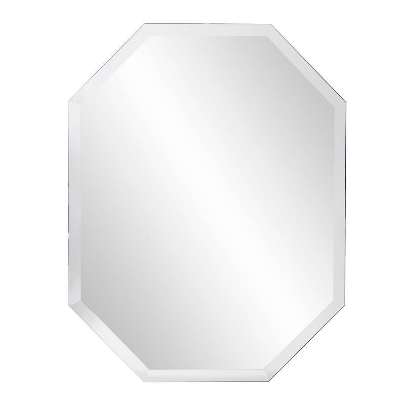 Frameless Beveled Octagonal Vanity Mirror, 28 x 34 Inch