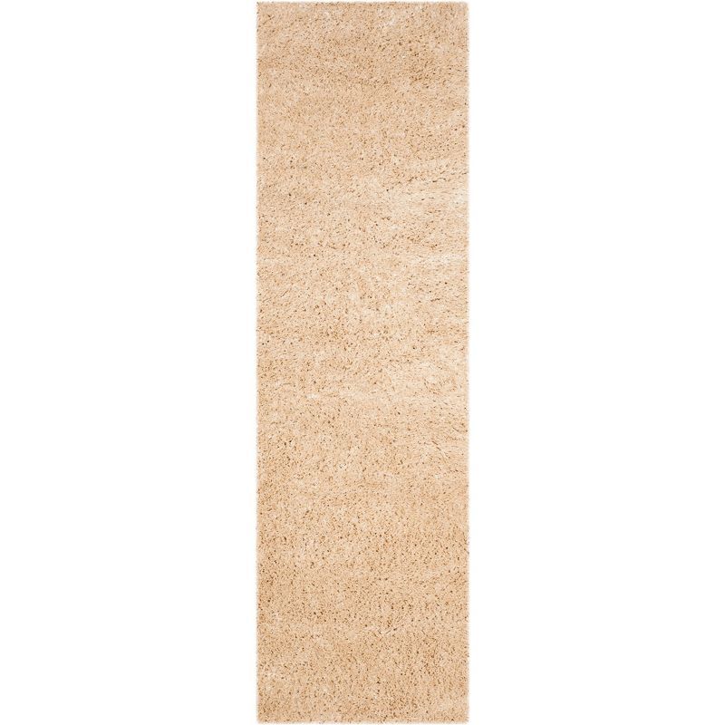 Indie Light Beige Synthetic Shag Runner Rug - 2'3" x 7'