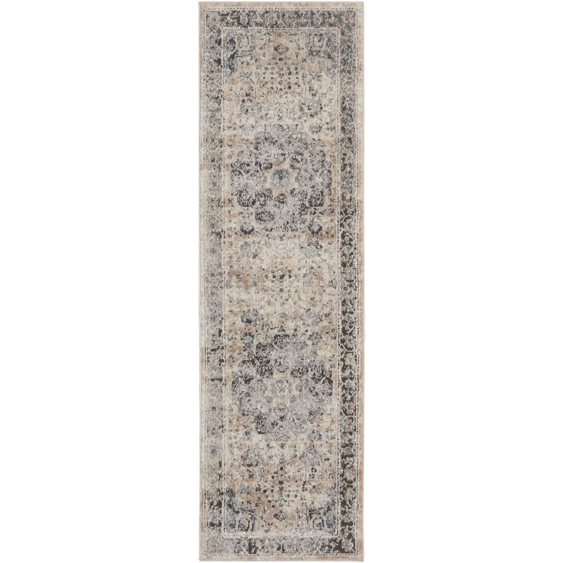 Concerto Vintage Medallion Beige & Grey Hand-Knotted Area Rug