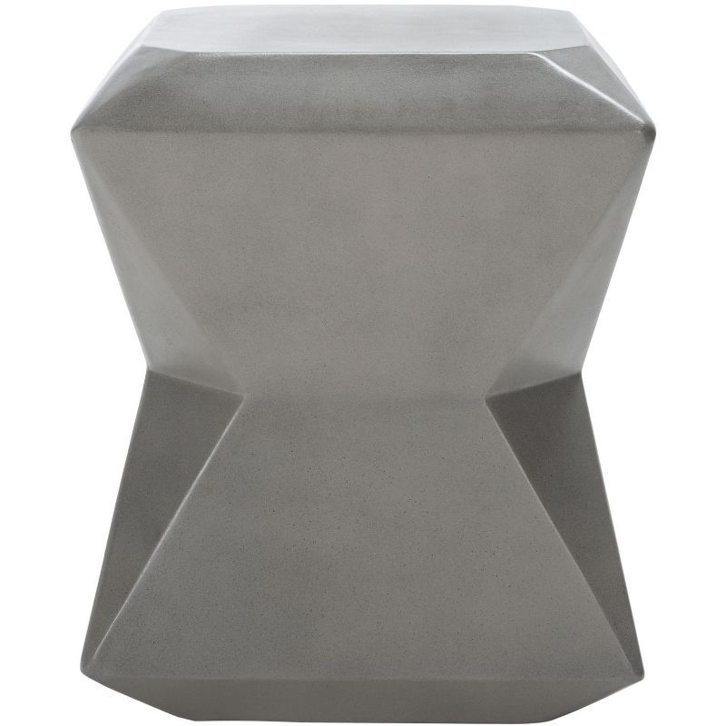 Conan Dark Grey Concrete Geometric Outdoor Accent Stool