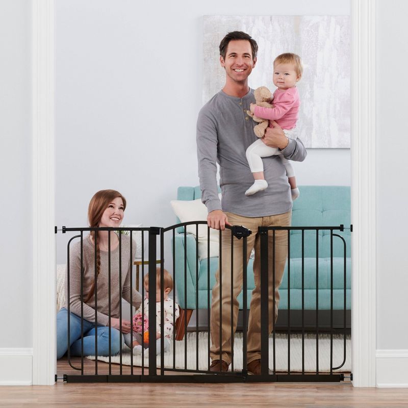 Black Metal Extra Wide Retractable Safety Gate