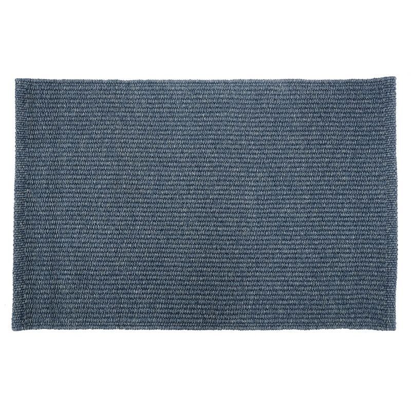 Navy Rectangular Reversible Synthetic Indoor/Outdoor Rug