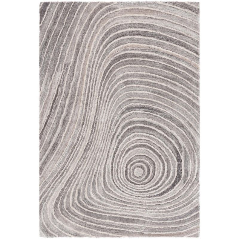Gray and Ivory Hand-Tufted Abstract Rectangular Area Rug
