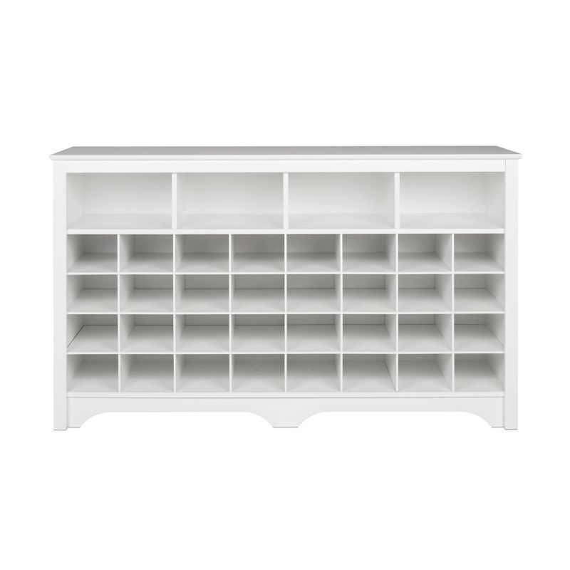 White 60" Stackable Entryway Shoe Cubby Console