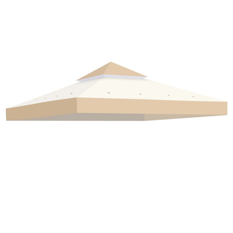 Yescom 8x8 Ft Beige and White 2-Tier Gazebo Top Replacement