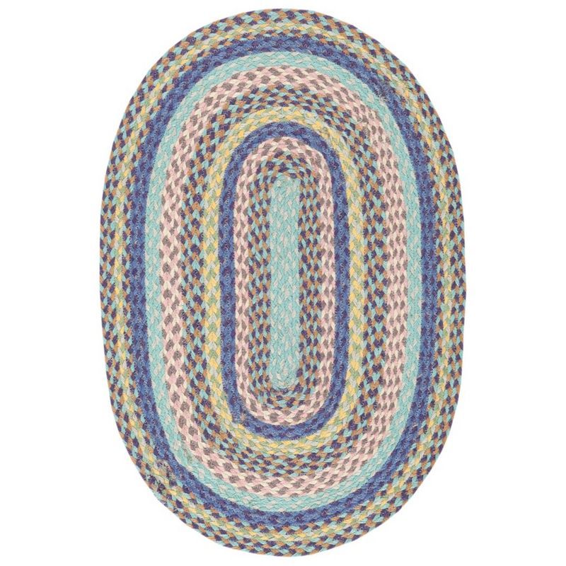 Cape Cod 3' x 5' Oval Handwoven Blue Green Jute Rug