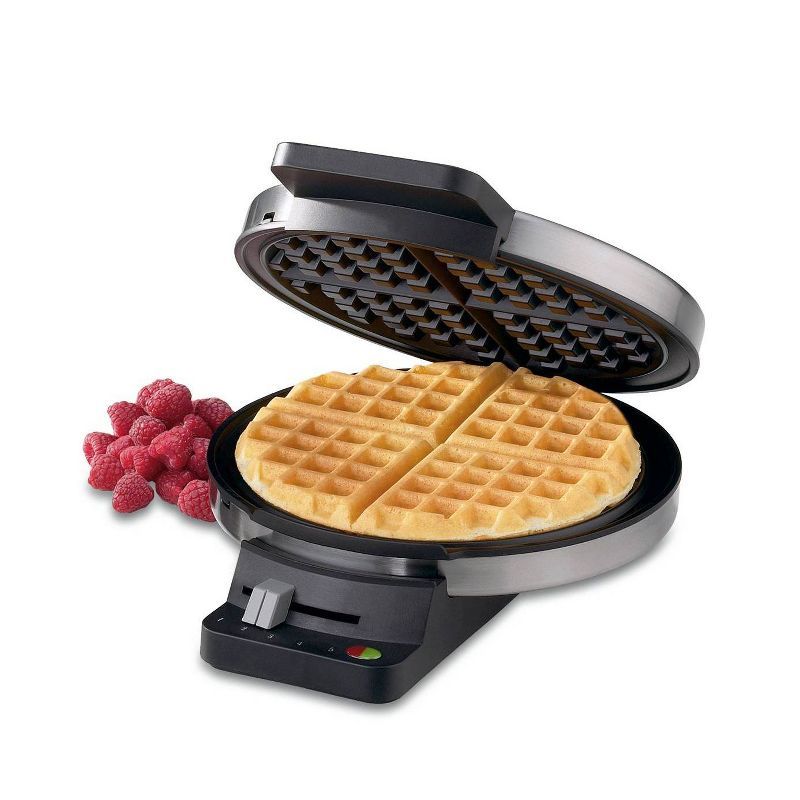 Stainless Steel Adjustable Temperature Round Waffle Maker