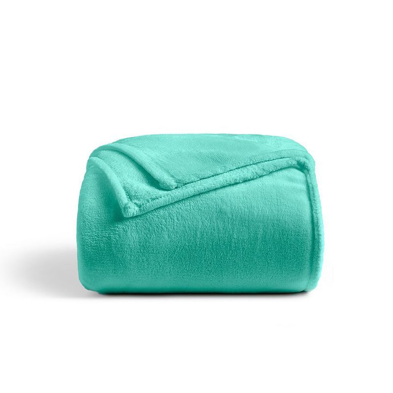 Turquoise Plush Fleece Comforter Throw Blanket