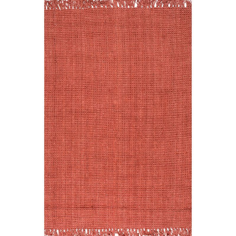 Handmade Terracotta Braided Jute 5' x 7' Area Rug
