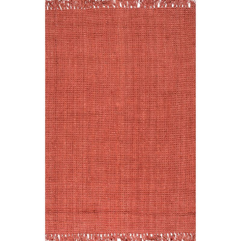 Handcrafted Terracotta Braided Jute 52"x24" Rectangular Rug