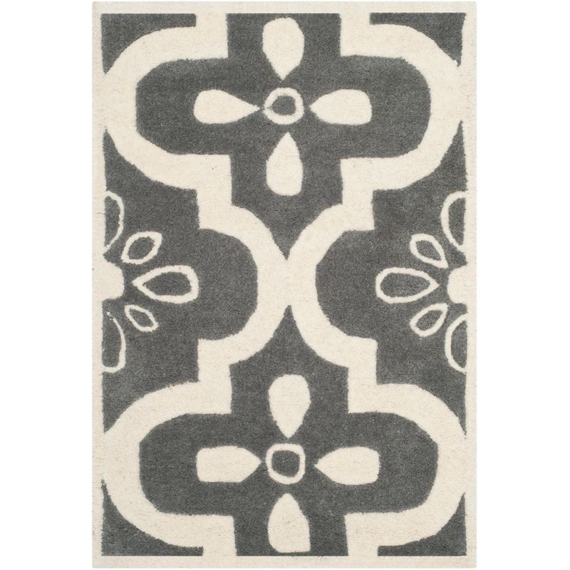 Off-White Hand-Tufted Wool Rectangular Rug, 2' x 3'