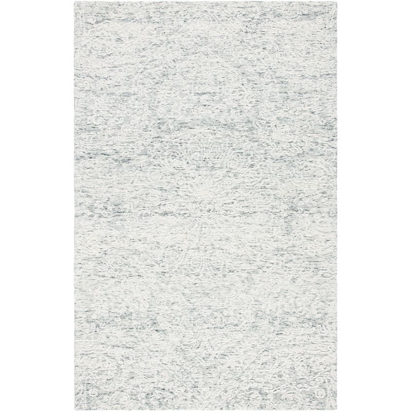 Gray Hand-Tufted Wool Rectangular Area Rug 4' x 6'