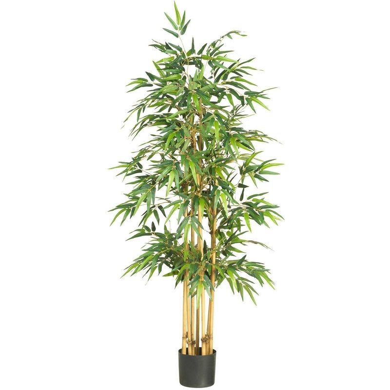 Elegant 64" Silk Bamboo Potted Floor Plant for Outdoor Ambiance