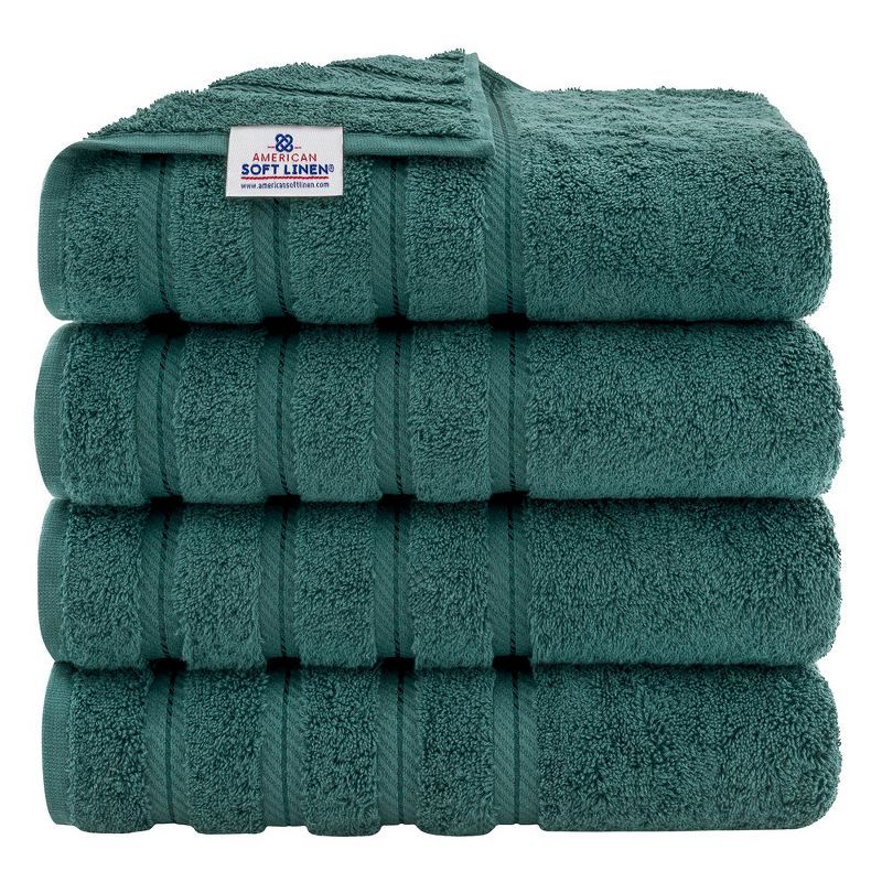 Teal Turkish Cotton 4-Piece Luxury Bath Towel Set