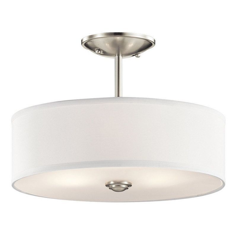 Shailene 14" Brushed Nickel Drum Ceiling Light