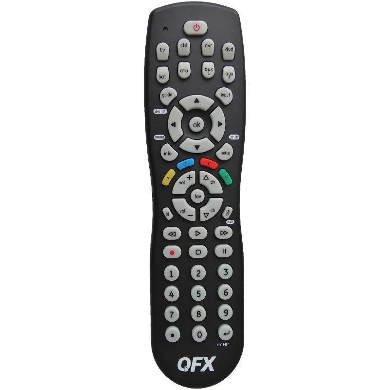 QFX Black 8-in-1 Universal Remote with Glow-in-the-Dark Buttons