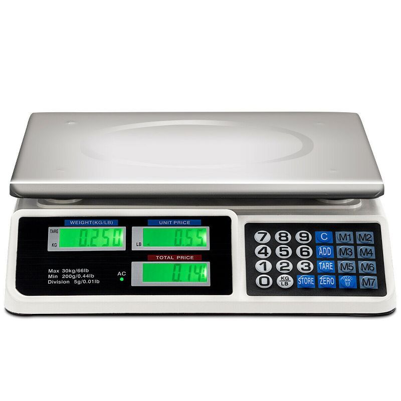 66LB Digital Commercial Food Meat Weight Scale with Dual LCD Display