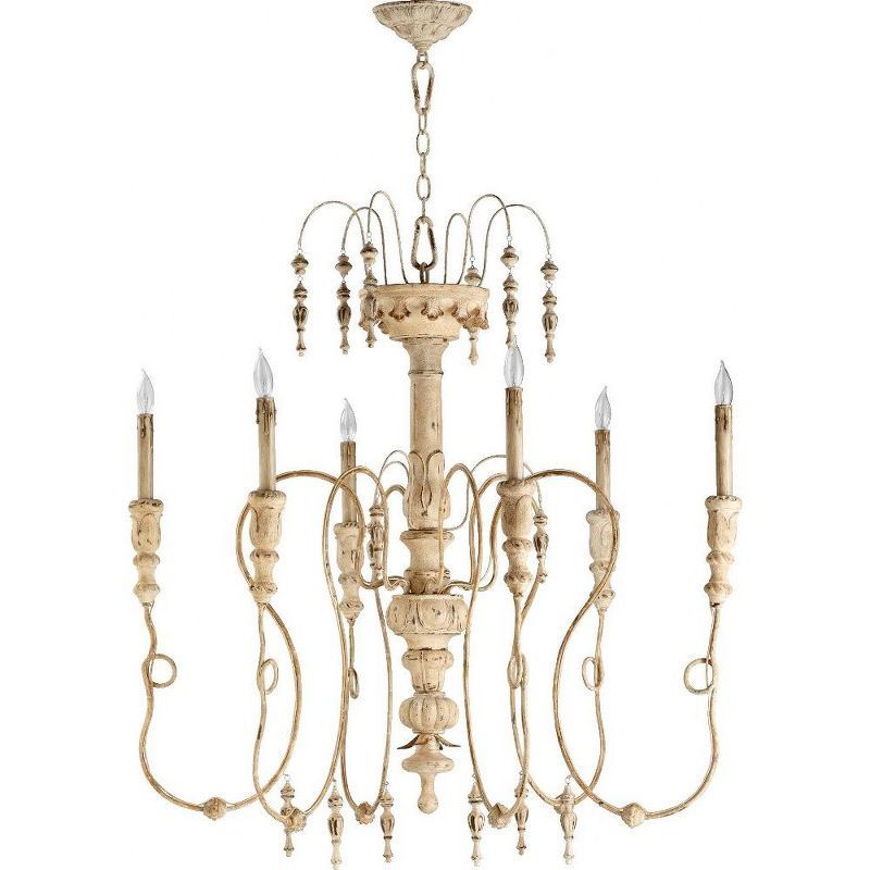 Elegant Persian White 6-Light Candle Chandelier with Adjustable Chain