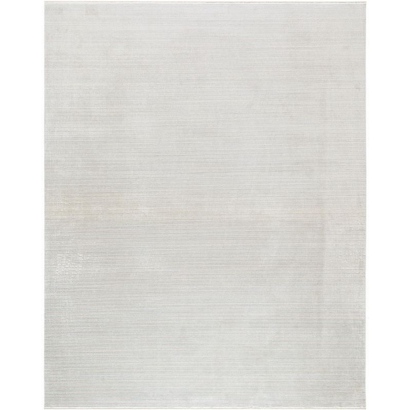Ivory Hand-Knotted Wool and Silk 9' x 12' Area Rug