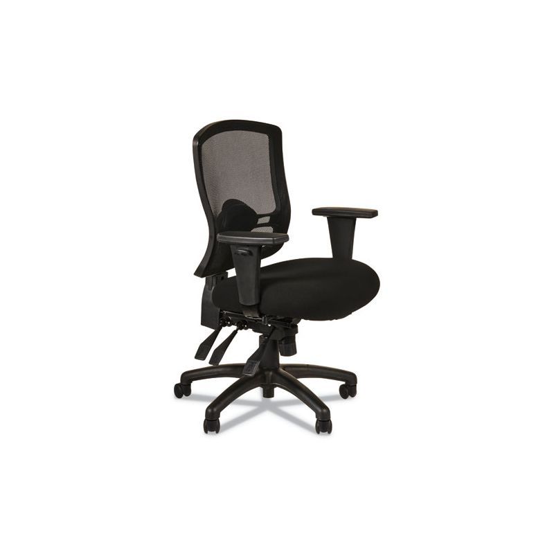 Black Mesh Mid-Back Office Chair with Adjustable Arms