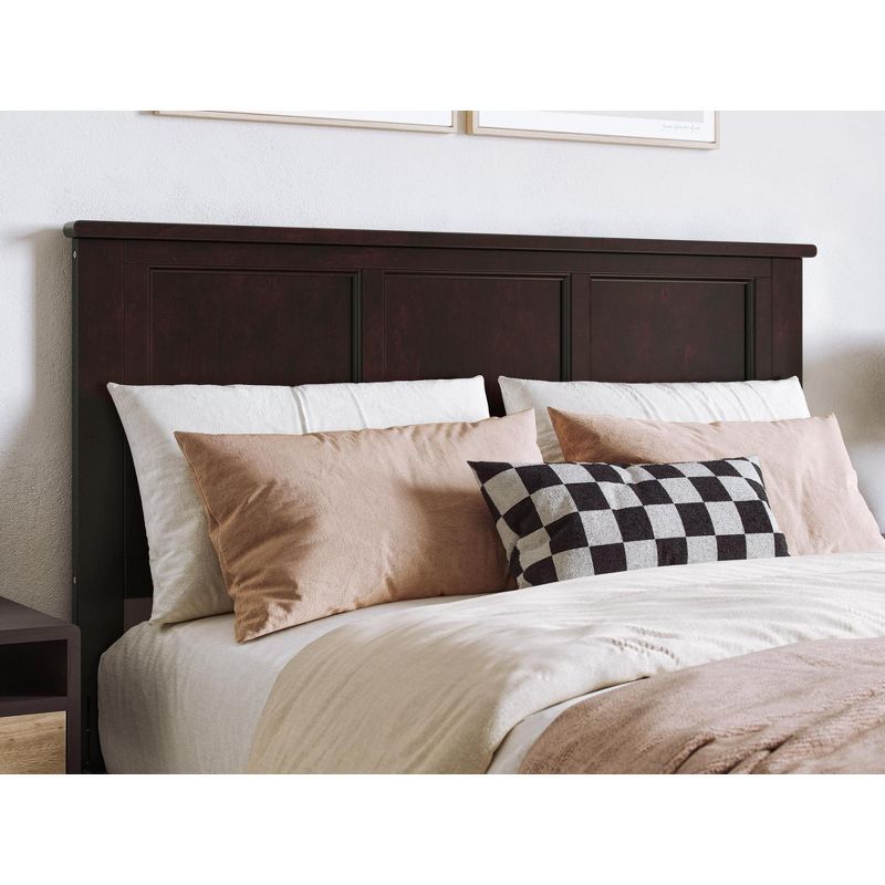 Madison Full Espresso Wood Panel Headboard with USB Charger