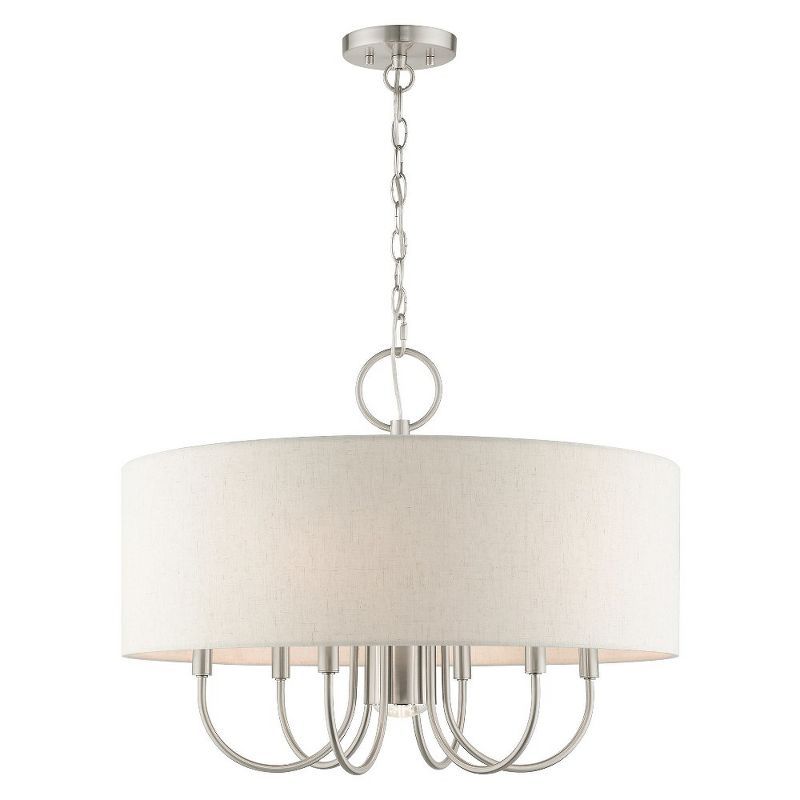 Blossom 24" Brushed Nickel Glass Drum Pendant Light