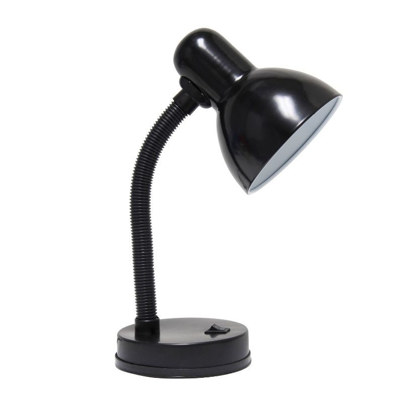 FlexNeck 14.25" Basic Black Metal Desk Lamp with ON/OFF Switch