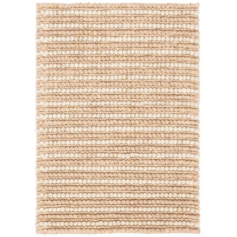 Hand-Knotted Beige/Multi Wool Cotton Square Rug, 2' x 3'