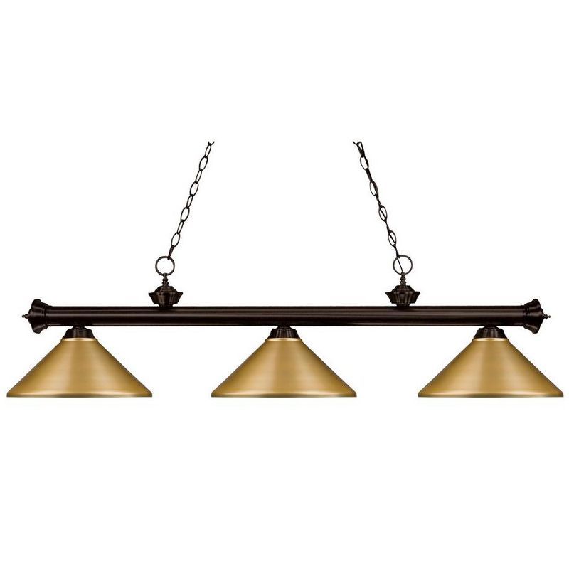 Riviera 57" Bronze and Gold 3-Light Chandelier