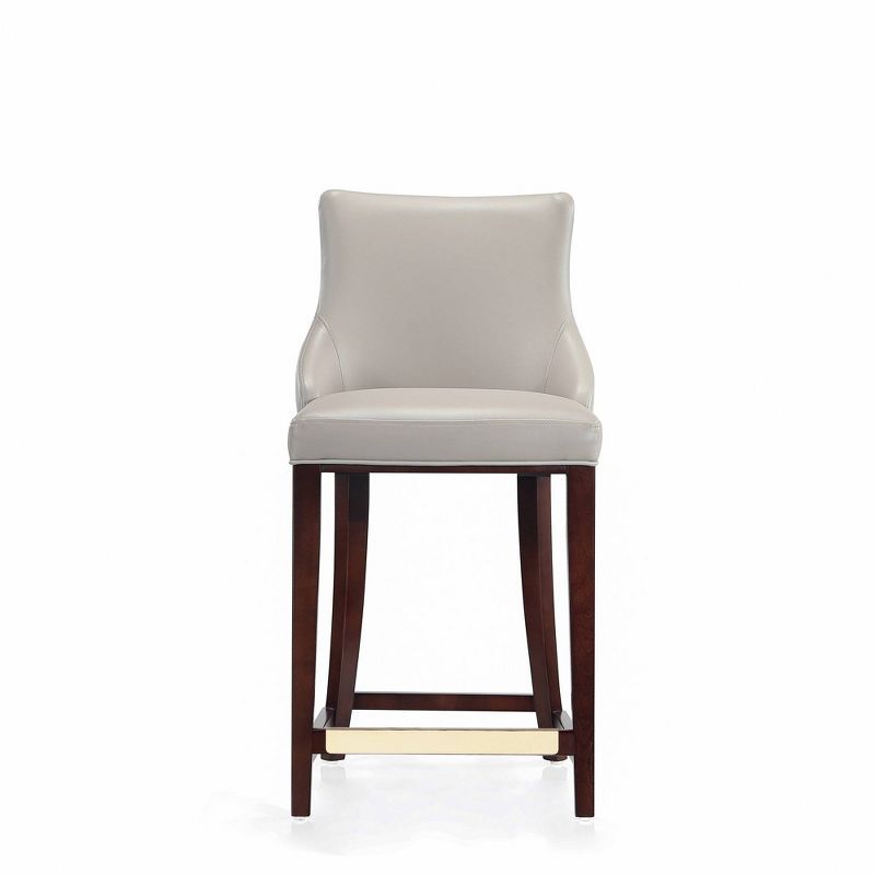 Shubert Light Grey Faux Leather Upholstered Counter Stool with Beech Wood Frame