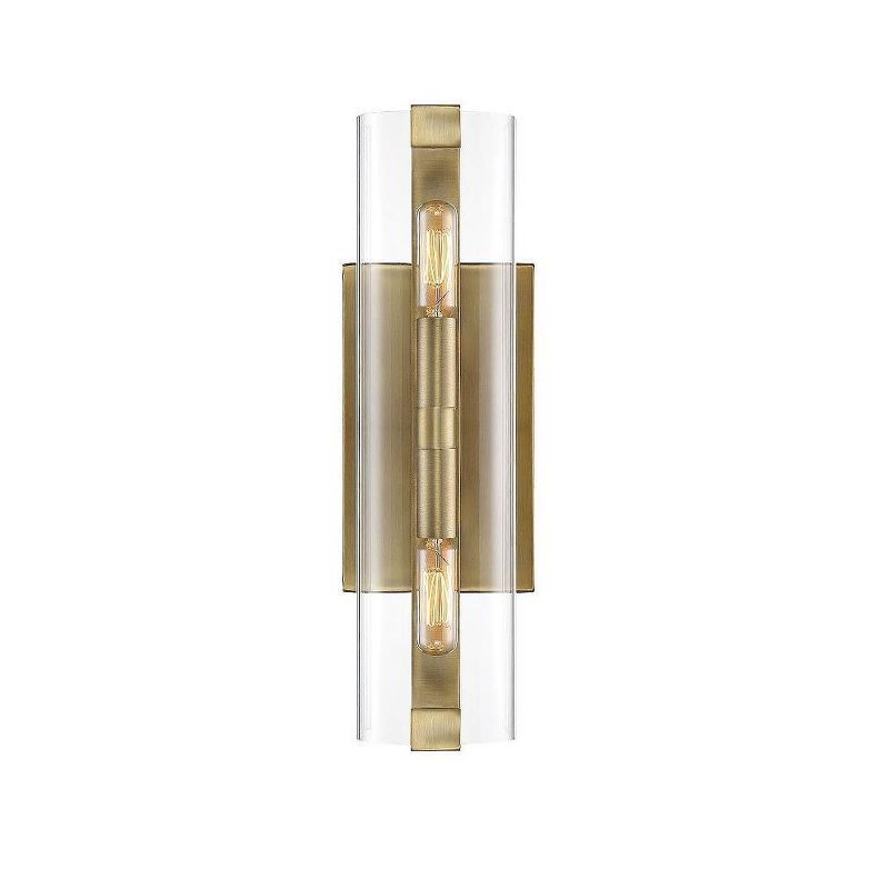 Winfield Dimmable Brass & Black Wall Sconce with Clear Glass