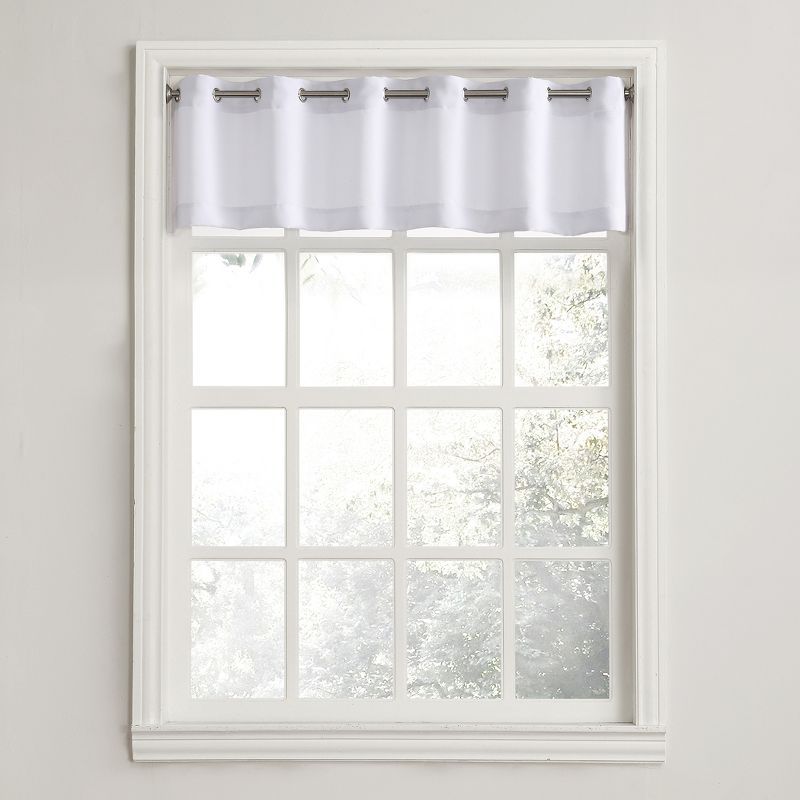 White Semi-Sheer Polyester Grommet Kitchen Valance 56" x 14"