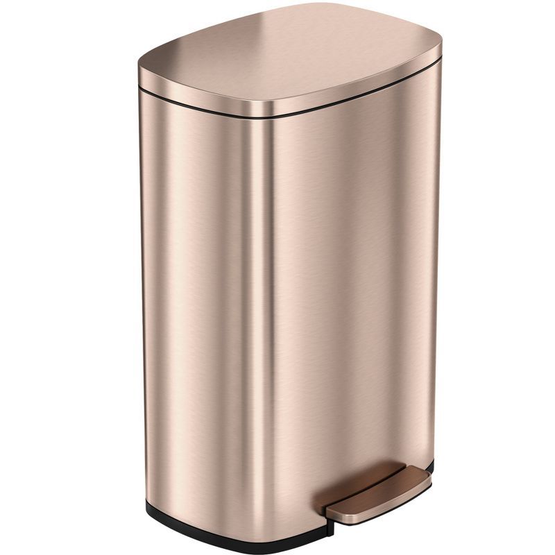 Rose Gold Stainless Steel 13 Gallon Step Trash Can with Odor Filter