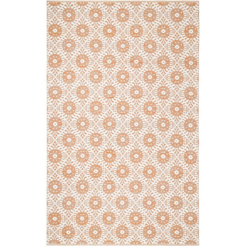 Beige Cotton-Synthetic Blend 59" Reversible Flat Woven Rug