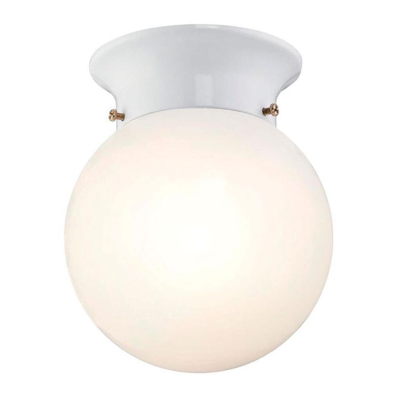 Elysian White Opal Glass 7.25" LED Flush Mount Ceiling Light