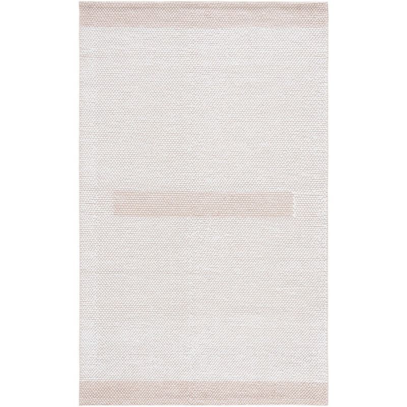 Ivory and Beige Flat Woven Wool Area Rug, 8' x 10'