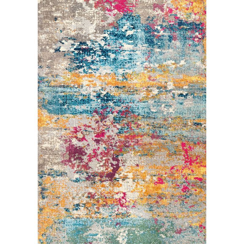 Monet Multicolor Abstract Synthetic 3' x 5' Area Rug