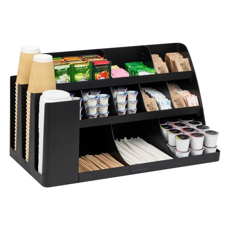 Black High Impact Polystyrene 14-Compartment Food Storage Station